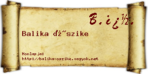 Balika Őszike névjegykártya